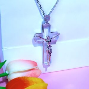 high-clarity-natural-crystal-pure-silver-jesus-pendant